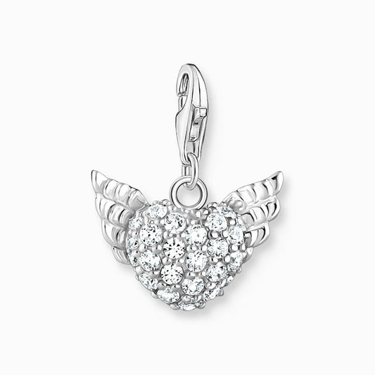 Thomas Sabo Silver Winged Heart Stone Set Charm 0626-051-14