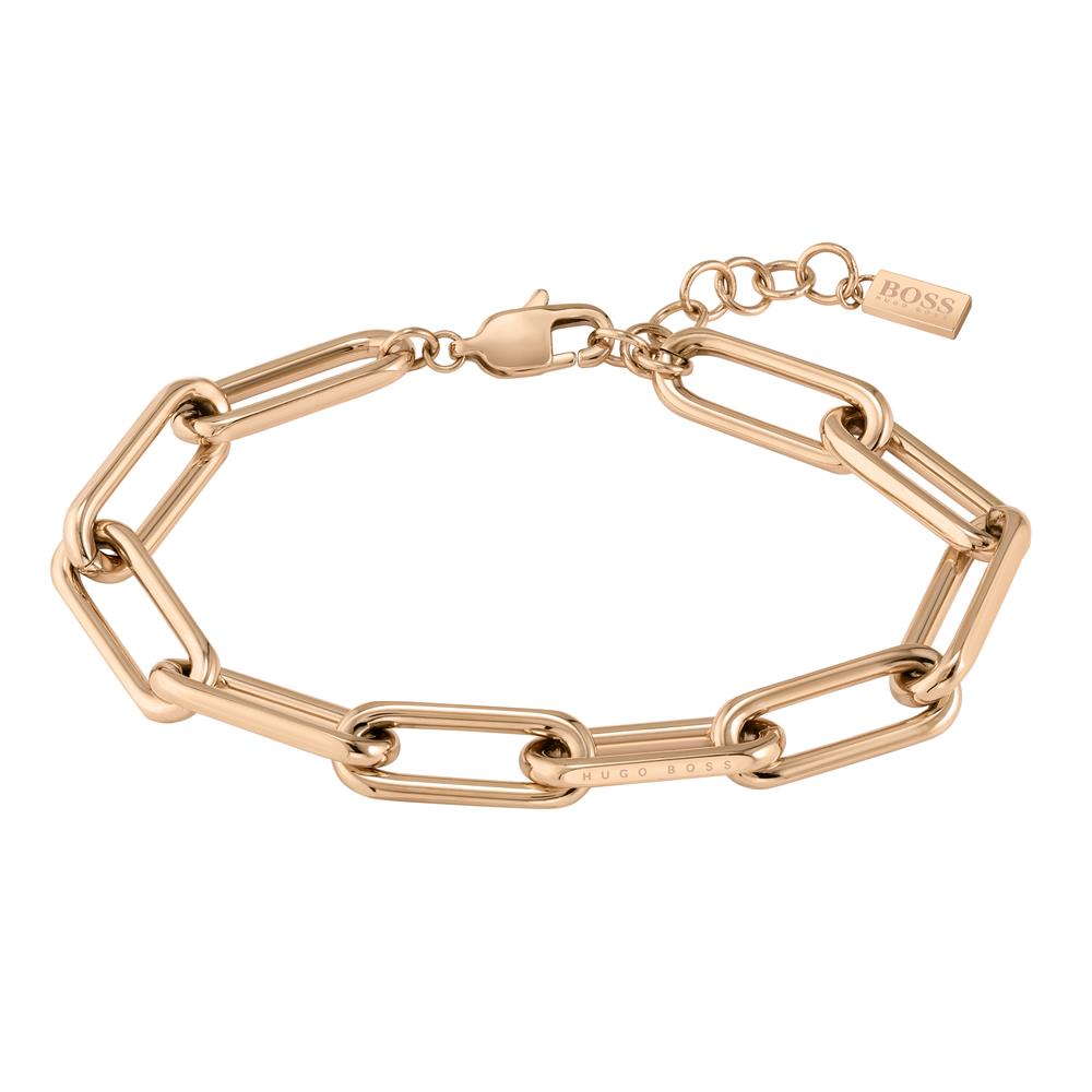 BOSS Ladies Rose Gold Chain Link Bracelet 1580198