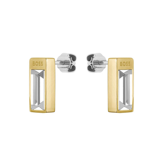 Boss Ladies Clia Gold Crystal Baguette Earrings 1580413