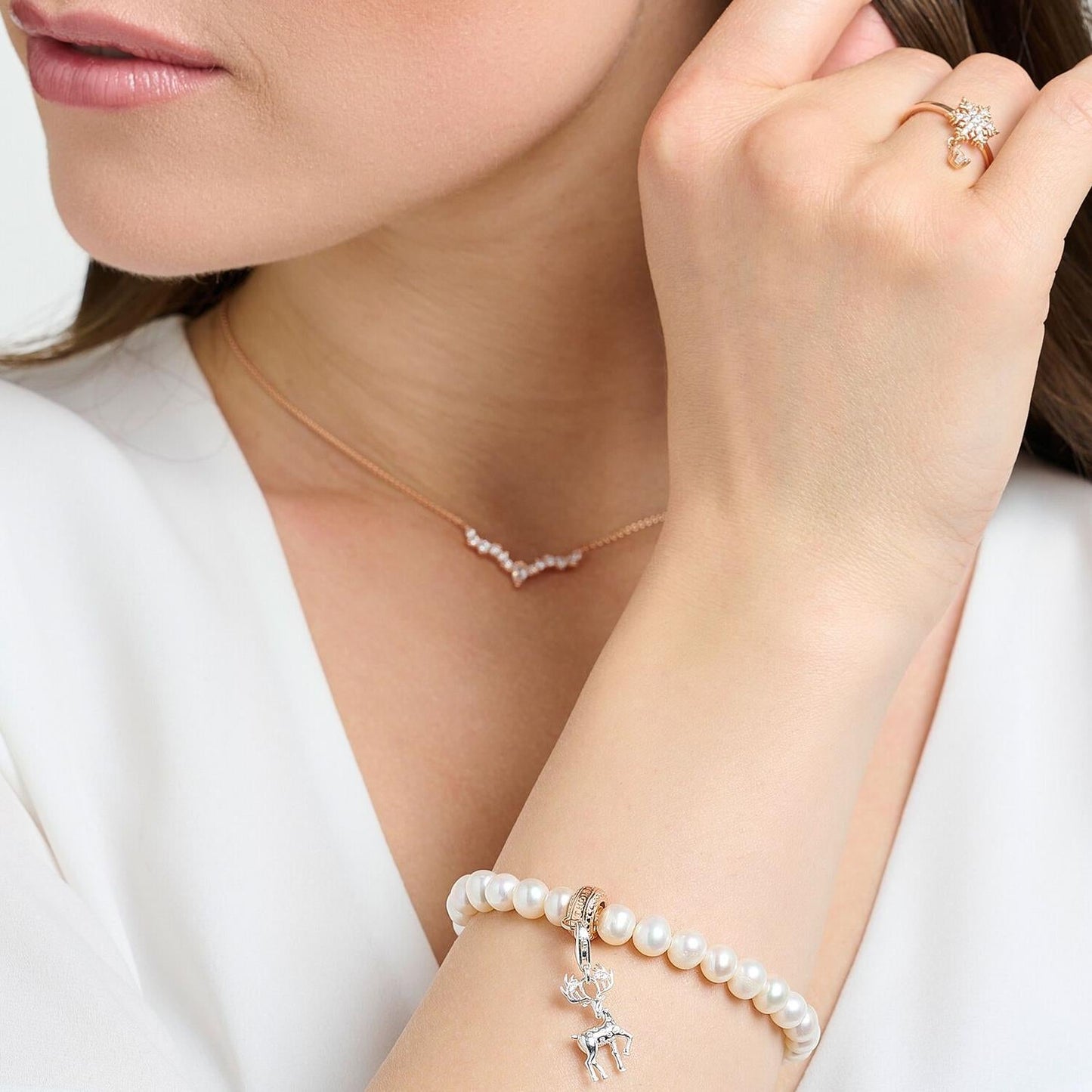 Thomas Sabo Silver Deer Pendant Charm 1910-041-14