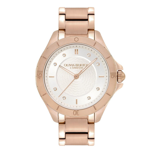 Olivia Burton Guilloche Carnation Gold Watch 24000041