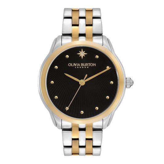 Olivia Burton Starlight Black Two Tone Watch 24000049