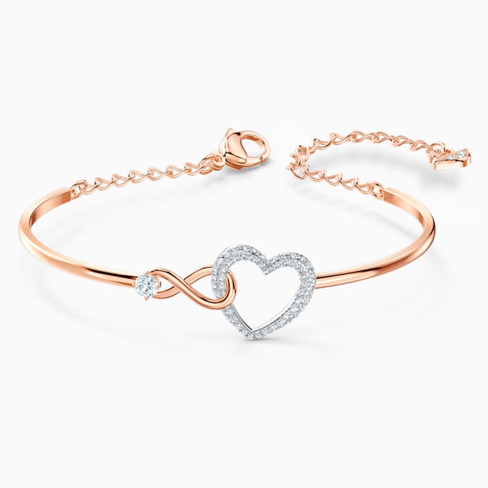 Swarovski Infinity Heart Bangle Mixed Metal 5518869