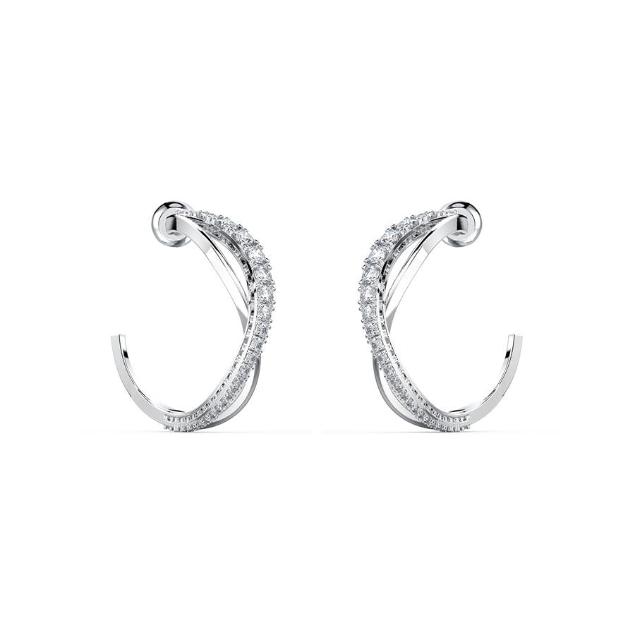 Swarovski Twist Hoop Earrings White Rhodium 5563908