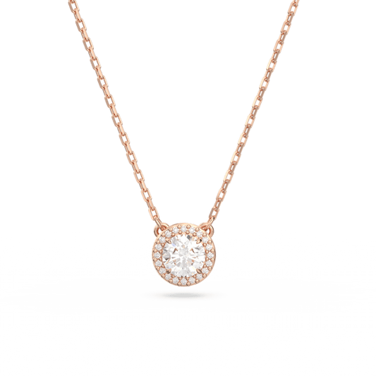 Swarovski Constella Round Pave Pendant Necklace - Rose Gold 5636272