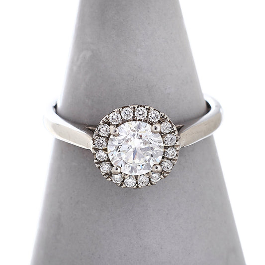 Pre-Owned Platinum 0.91ct Diamond Cluster Ring