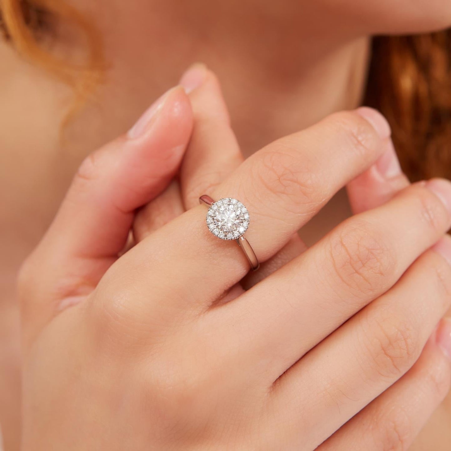 Pre-Owned Platinum 0.91ct Diamond Cluster Ring