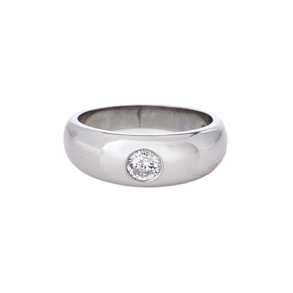 Pre-owned Platinum Diamond Gypsy Ring