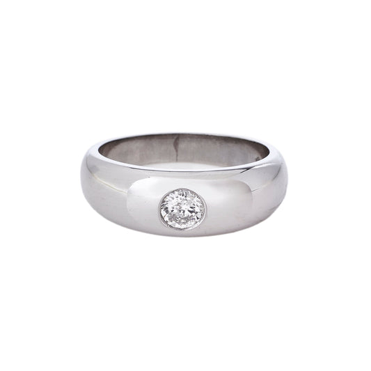 Pre-owned Platinum Diamond Gypsy Ring