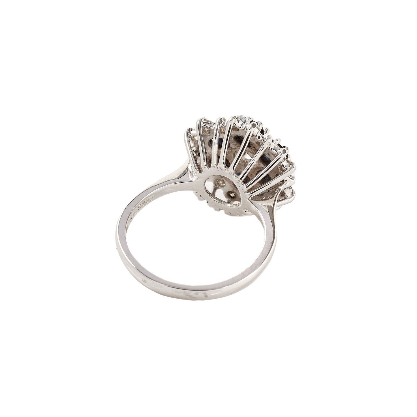 Pre-Owned Blue Sapphire and Diamond Cluster Ring