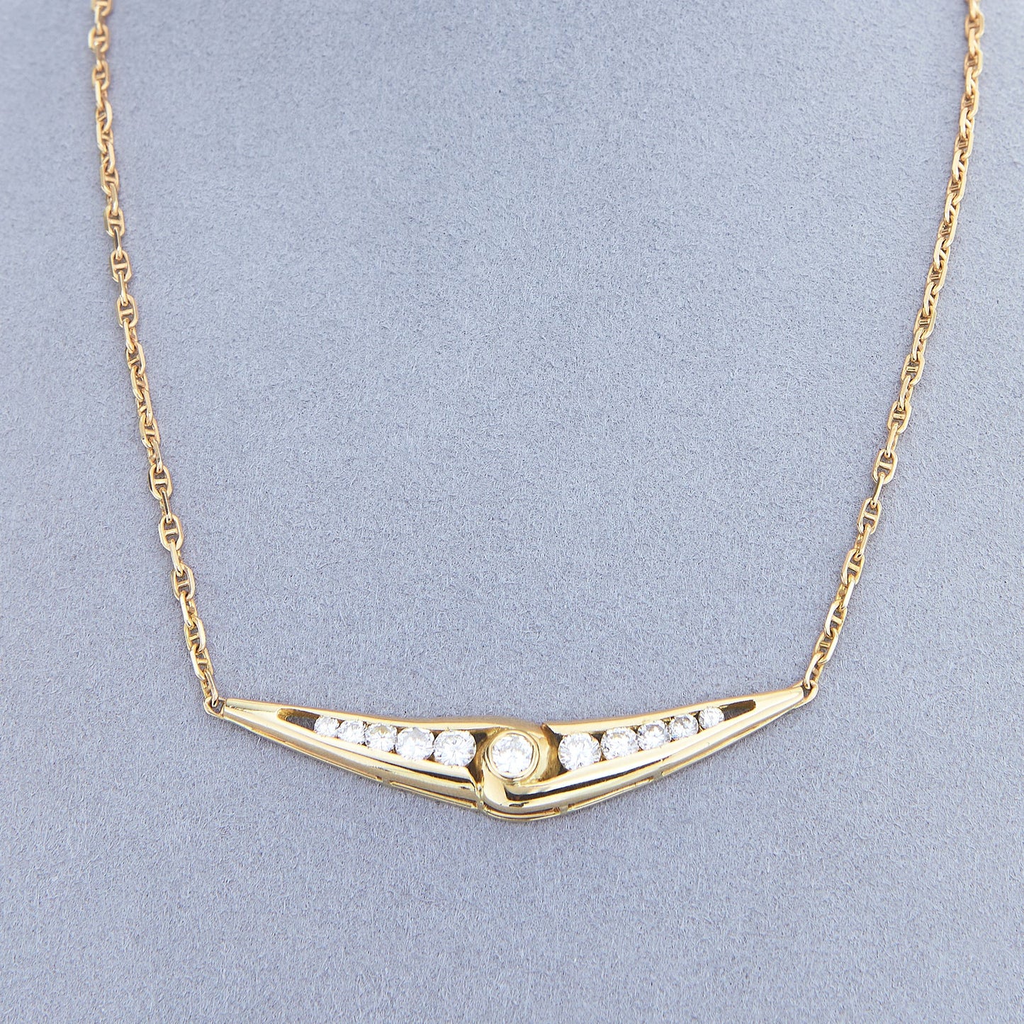Pre-Owned 18ct Gold 1,43 ct Diamond Set Collar Necklace