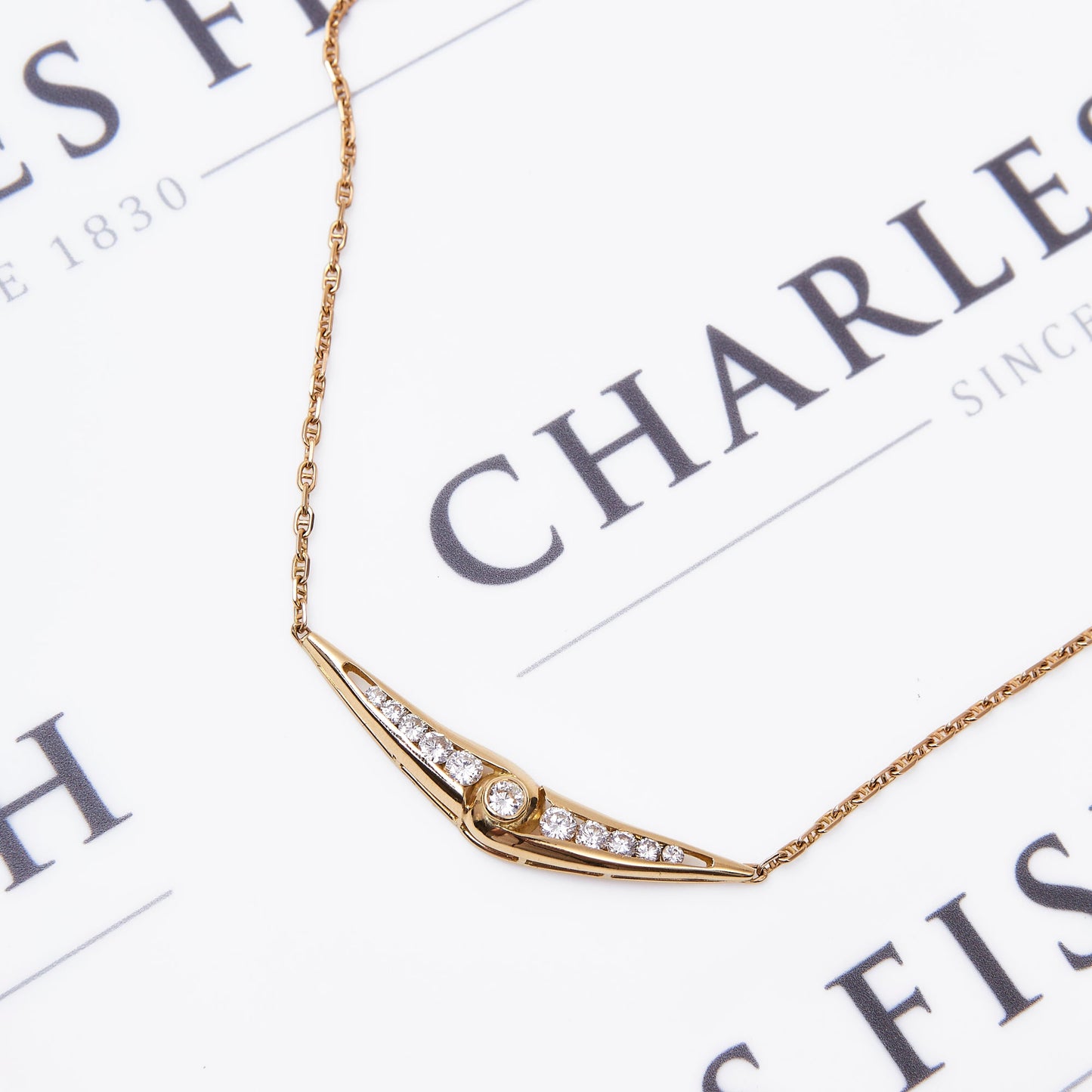 Pre-Owned 18ct Gold 1,43 ct Diamond Set Collar Necklace