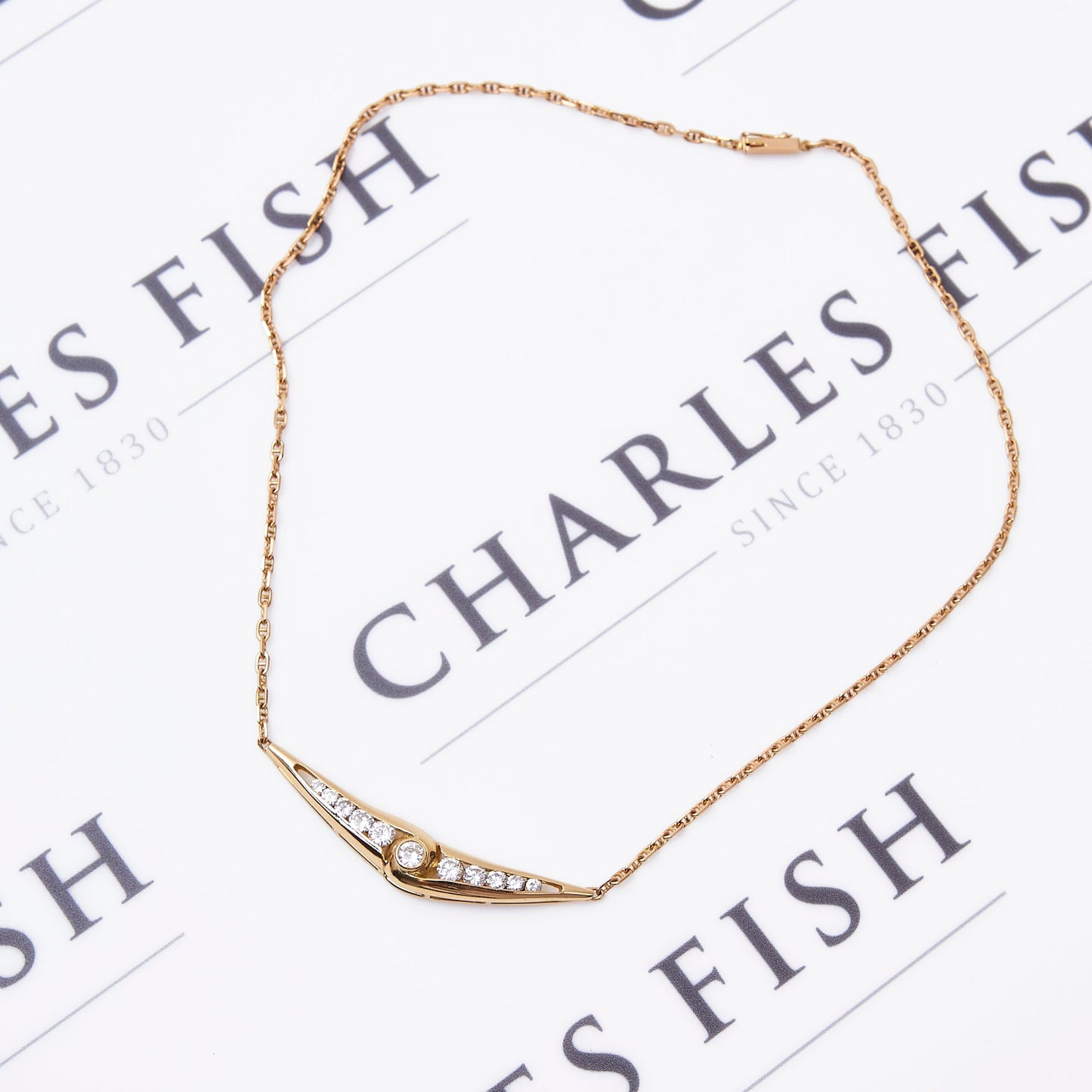 Pre-Owned 18ct Gold 1,43 ct Diamond Set Collar Necklace