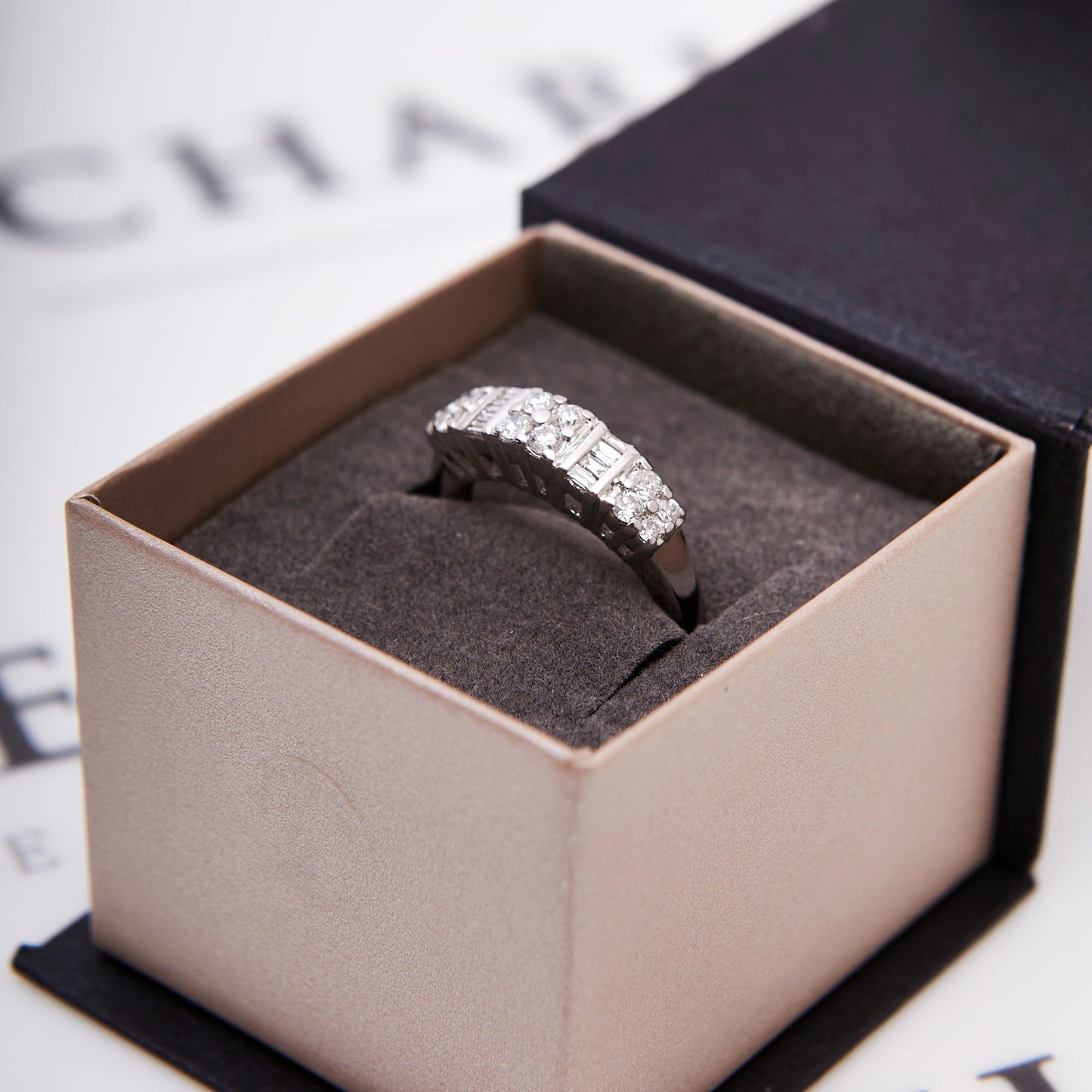 Pre-Owned 18ct White Gold Diamond Set Band Ring