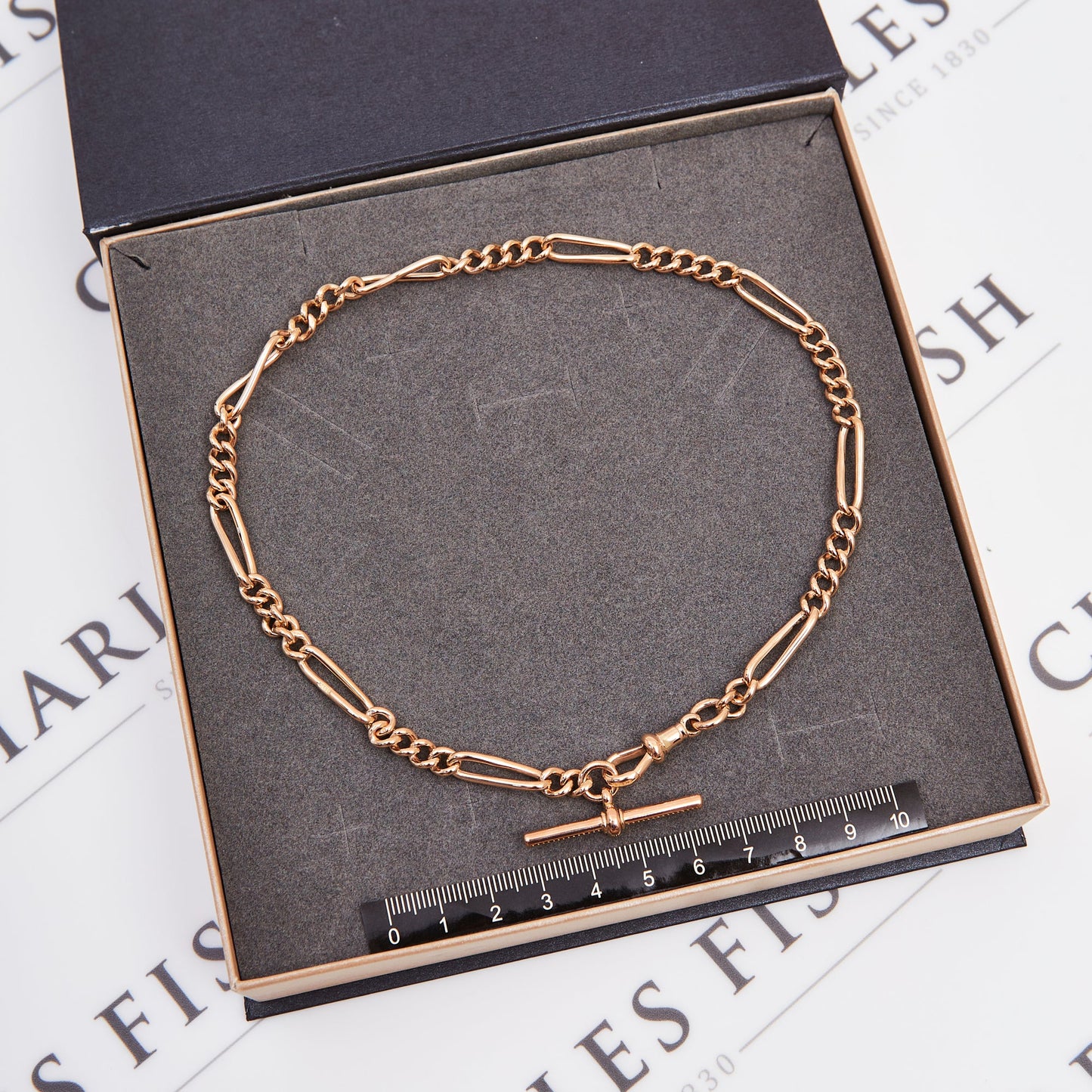 Pre-Owned 9ct Gold Figaro Single Albert Chain