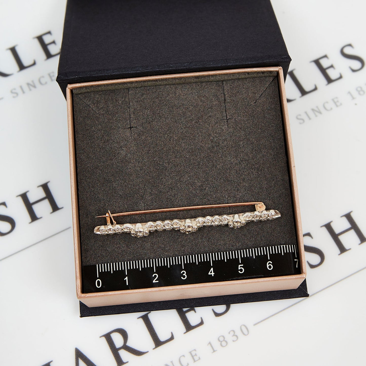 Pre-Owned Silver & Gold Flower Diamond Brooch