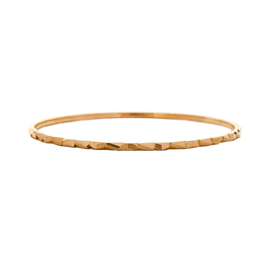 Pre-Owned 22ct Gold 2mm Pattern Thin Bangle Bracelet