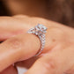Pre-Owned 14ct White Gold Diamond Openwork Cluster Ring