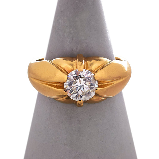Pre-Owned 18ct Gold Diamond Gypsy Ring - Size P