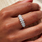 Pre-Owned 14ct White Gold 3 Row Diamond Ring - Size Q