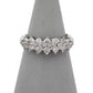Pre-Owned 14ct White Gold 3 Row Diamond Ring - Size Q