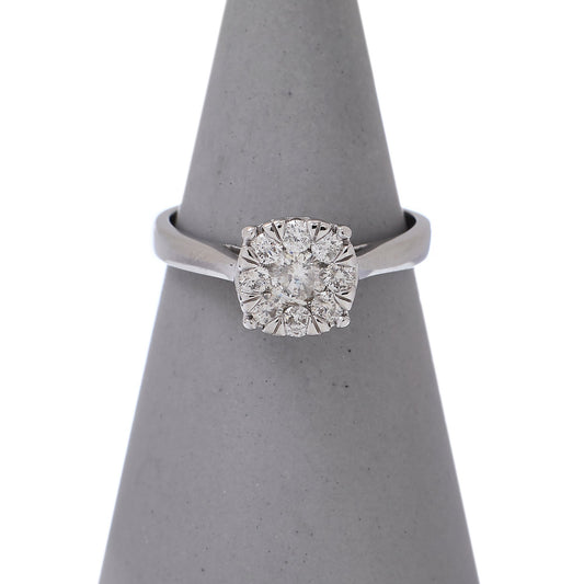 Pre-Owned 9ct White Gold Diamond Cluster Ring