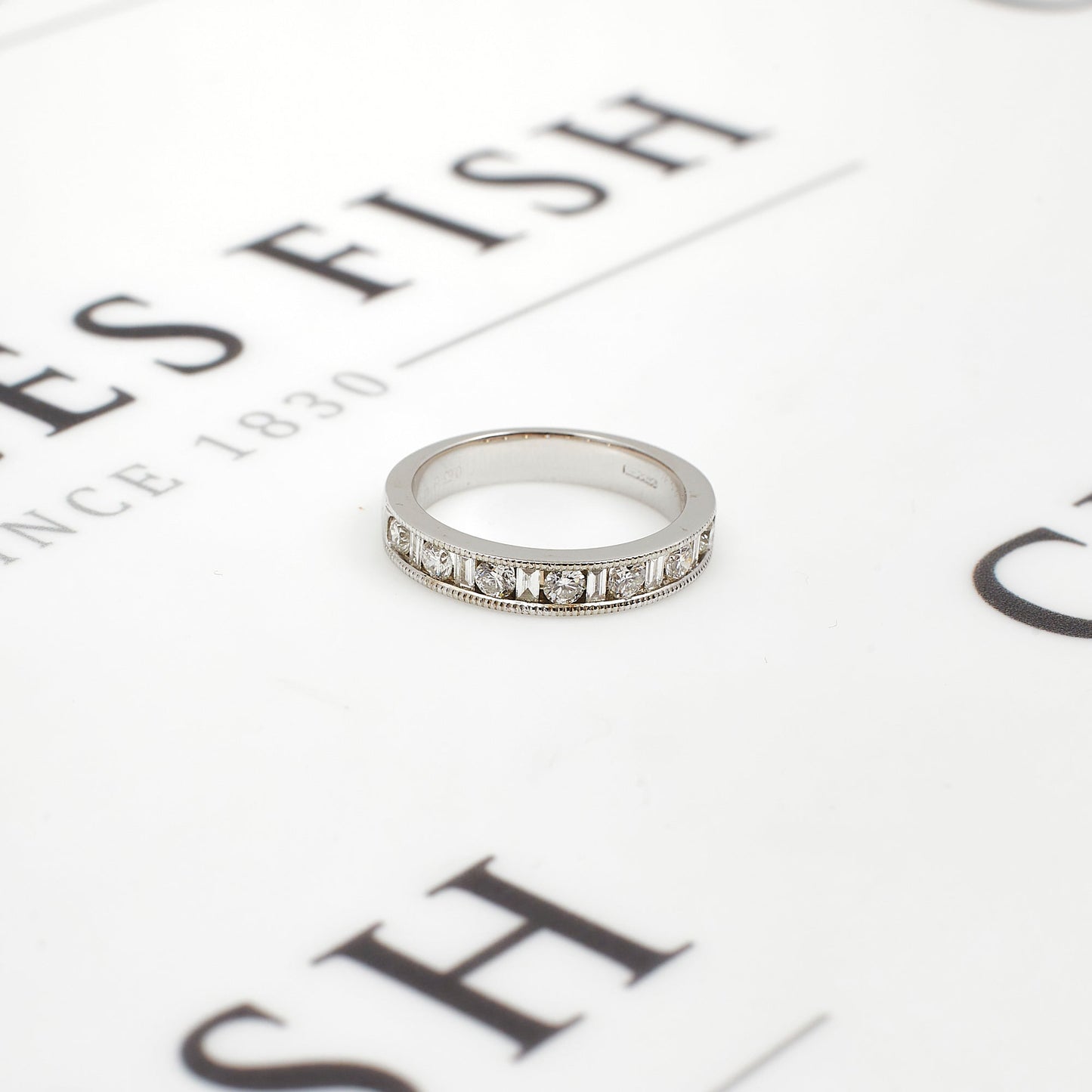 Pre-Owned Platinum Mixed Cuat Diamond Half Eternity Ring