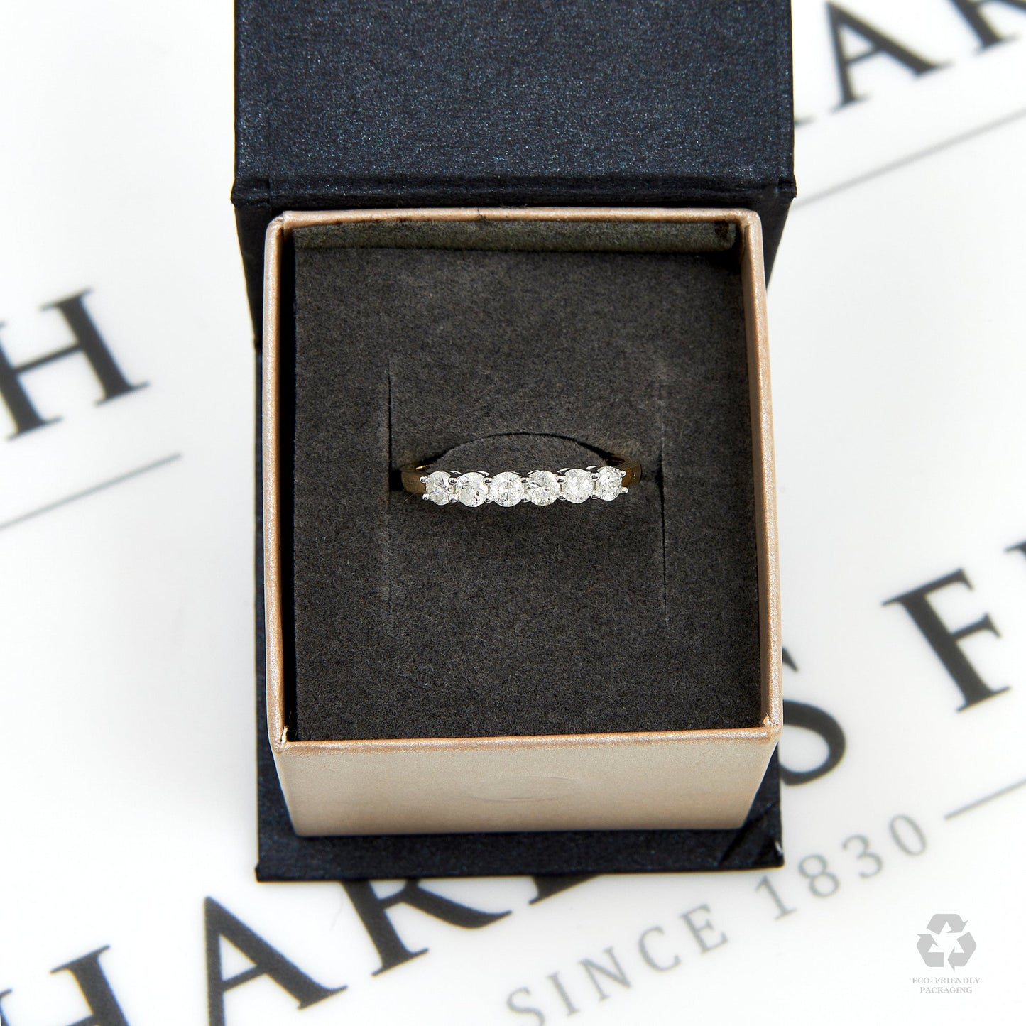 Pre-Owned 9ct Yellow Gold 0.50ct 6 Diamond Ring