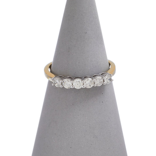 Pre-Owned 9ct Yellow Gold 0.50ct 6 Diamond Ring