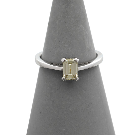 Pre-Owned 18ct Gold Emerald Cut Solitaire Diamond Ring