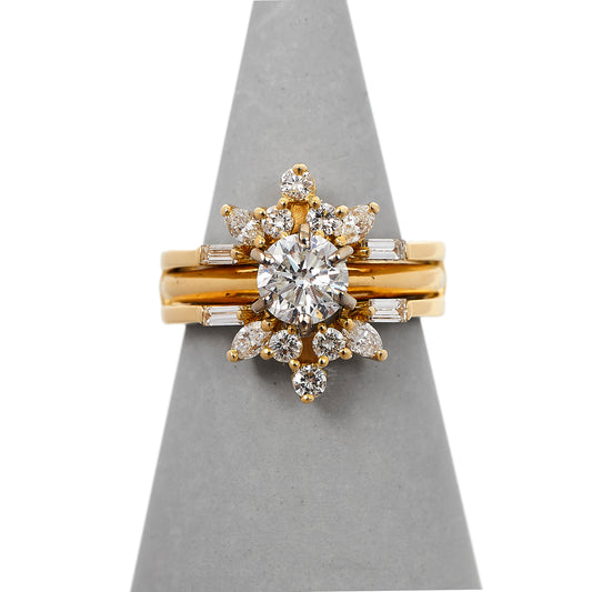 Pre-Owned 18ct Yellow Gold 2 Piece Cluster Ring Set