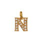 Pre-Owned 22ct Gold Initial N Cubic Zirconia Pendant