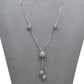 Pre-Owned 14ct White Gold Square Snake CZ Lariat Necklace
