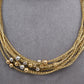 Pre-Owned 18ct Gold Strands Collar & Earrings Set