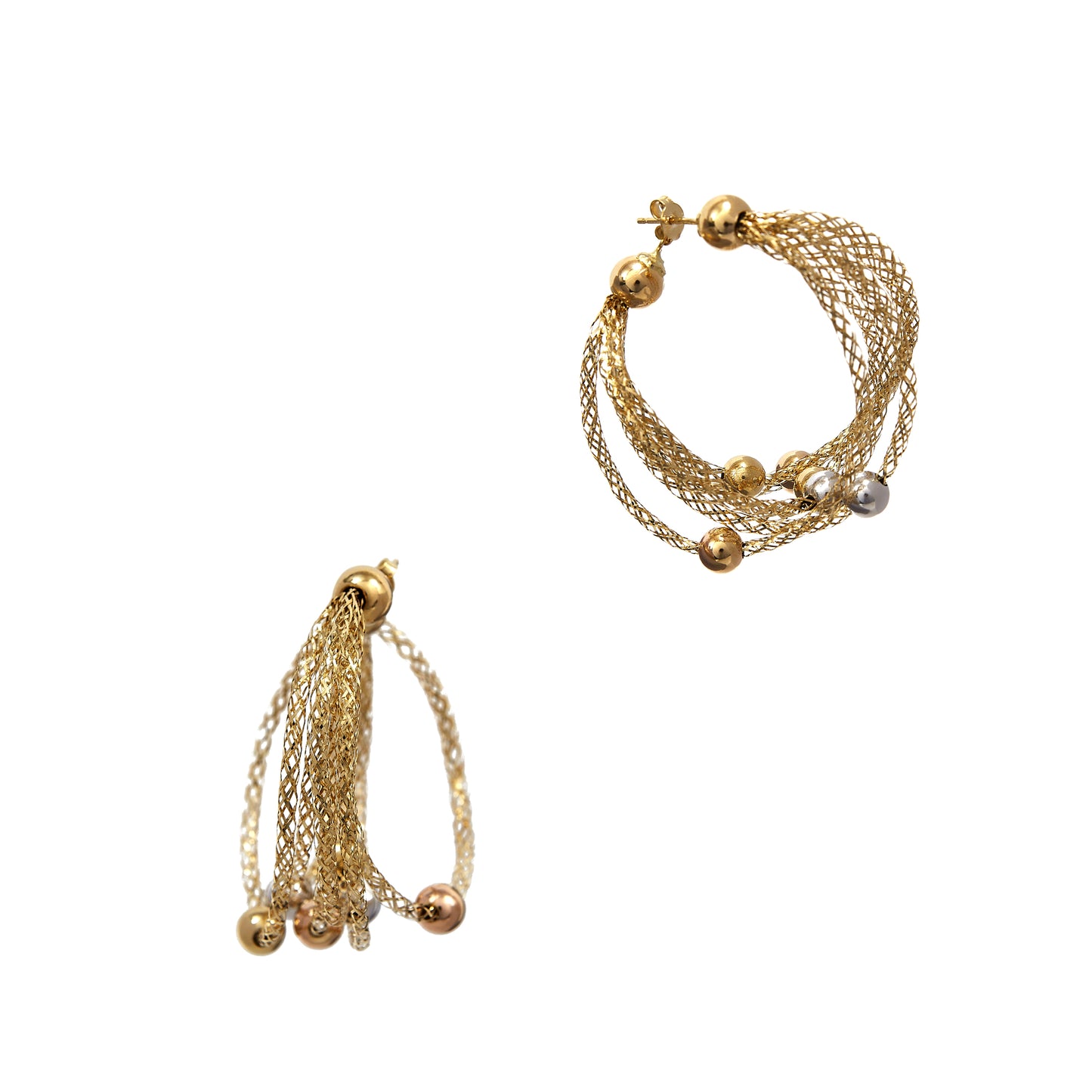 Pre-Owned 18ct Gold Strands Collar & Earrings Set