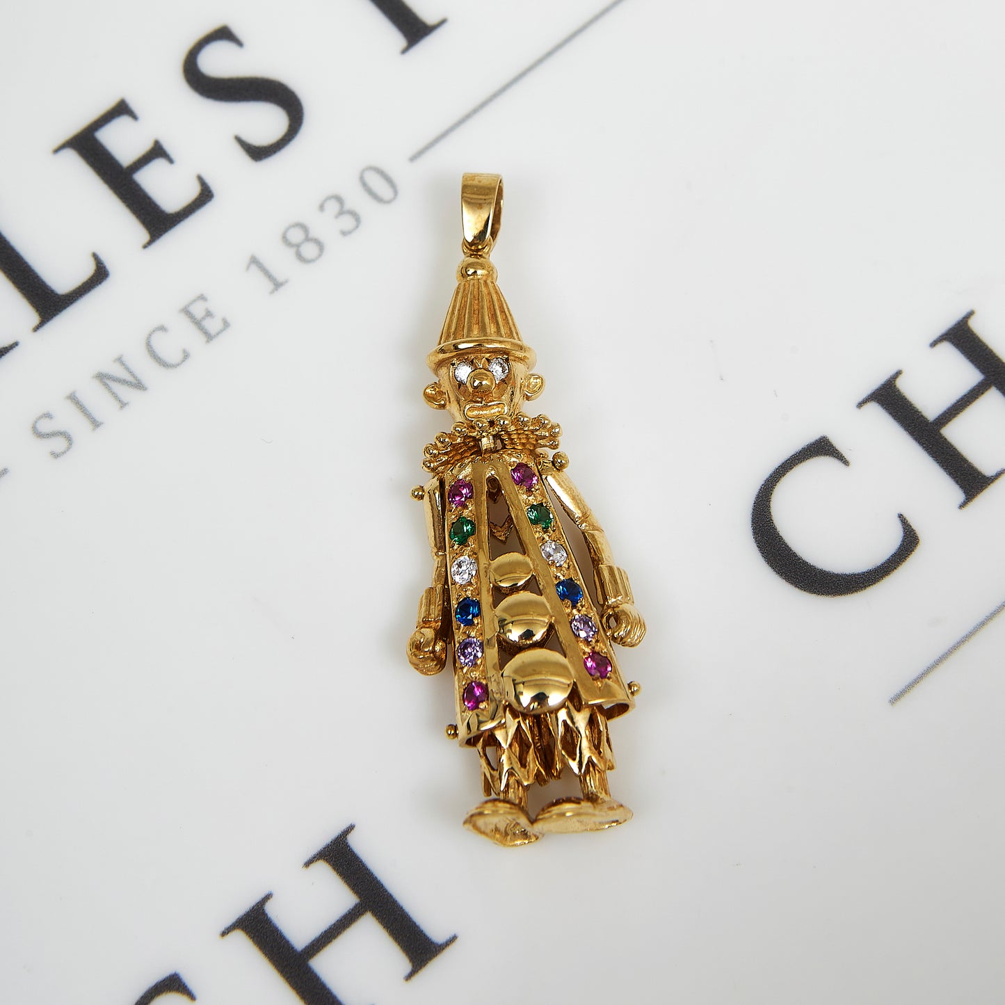 Pre-Owned 9ct Yellow Gold Cubic Zirconia Clown Pendant
