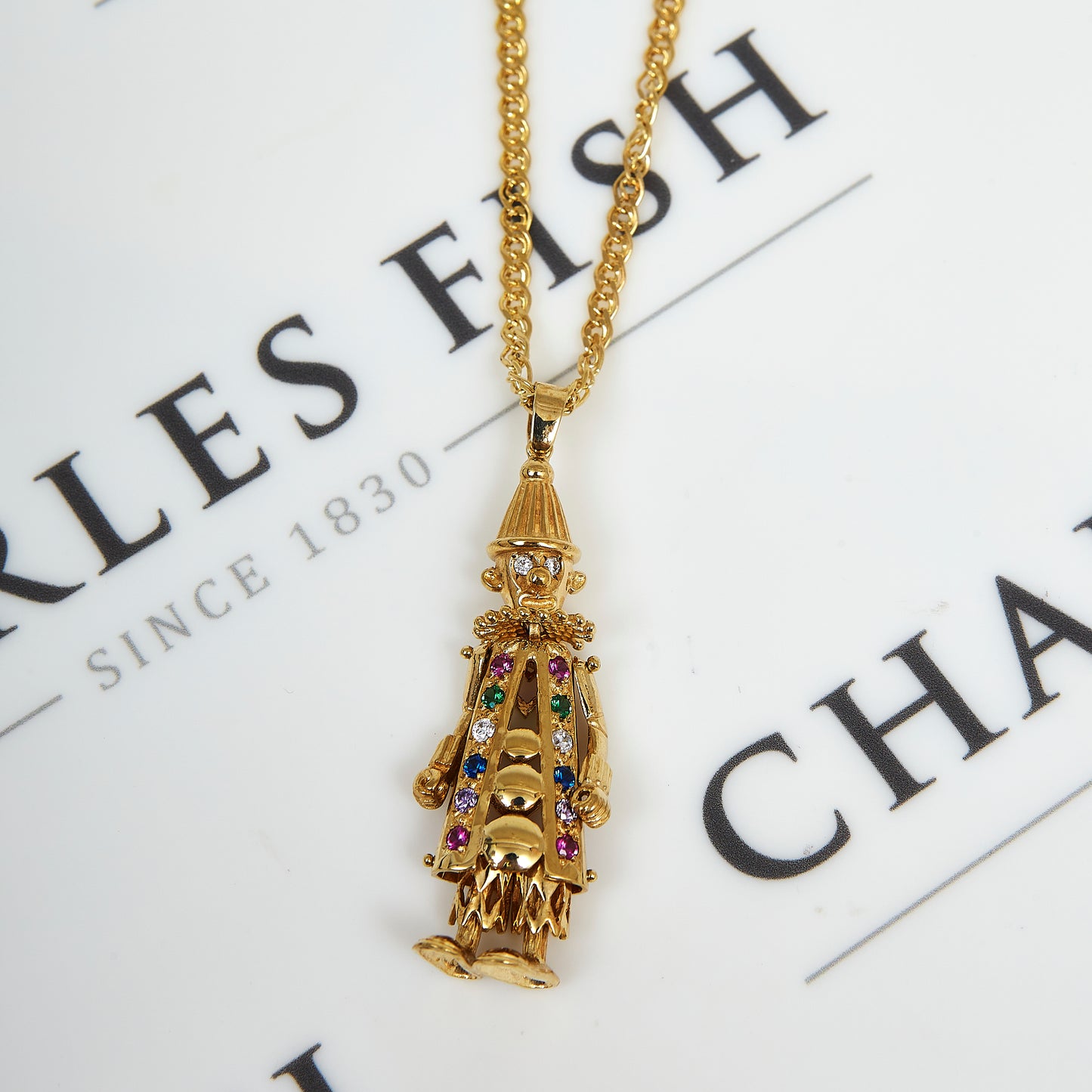 Pre-Owned 9ct Yellow Gold Cubic Zirconia Clown Pendant