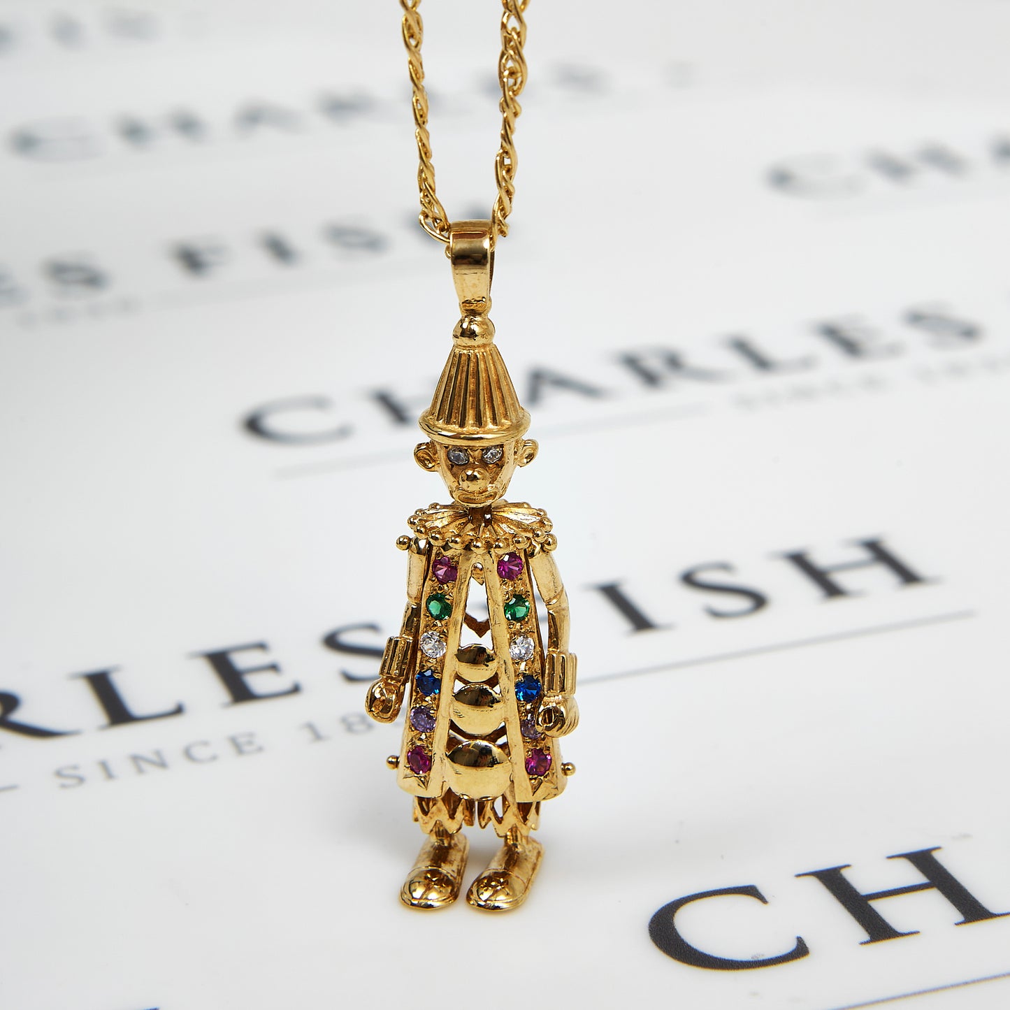 Pre-Owned 9ct Yellow Gold Cubic Zirconia Clown Pendant