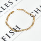 Pre-Owned 9ct Gold Two Tone Diamond Cut Figaro Bracelet