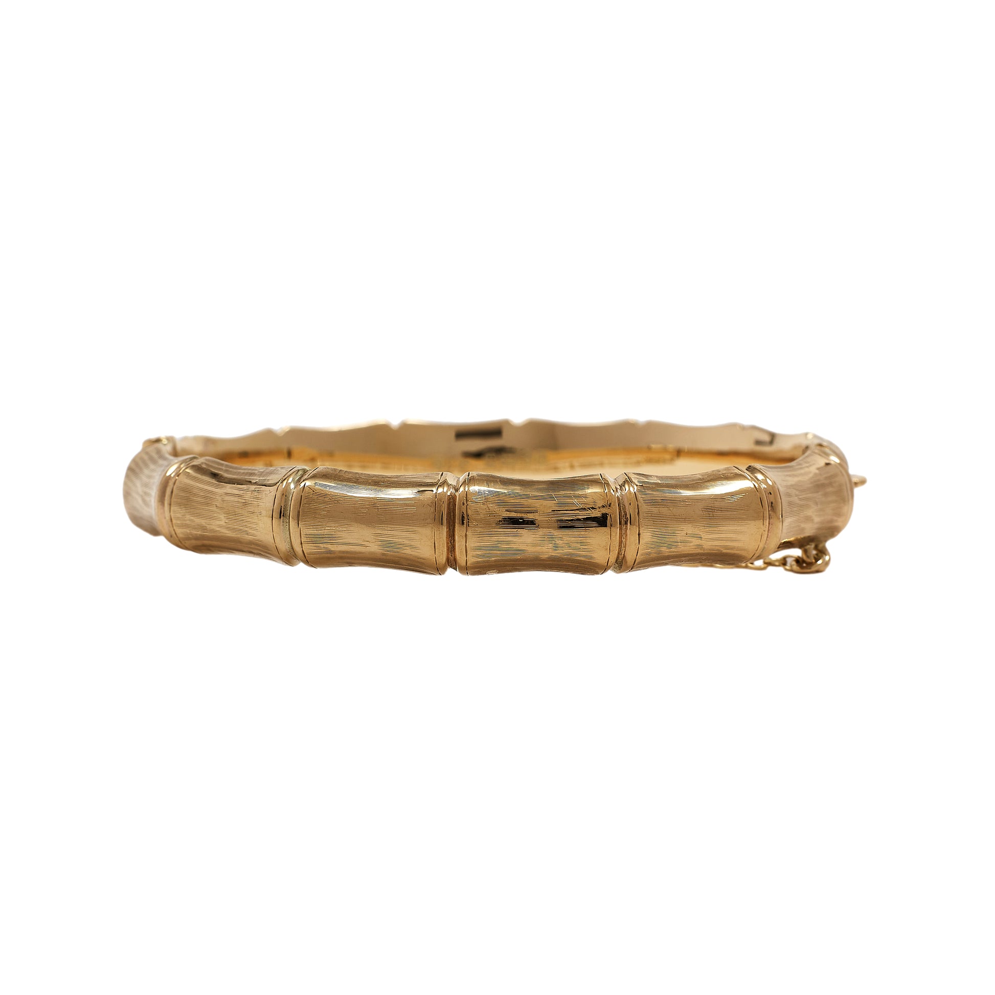 Pre-Owned 9ct Yellow Gold Bamboo Hinged Bangle