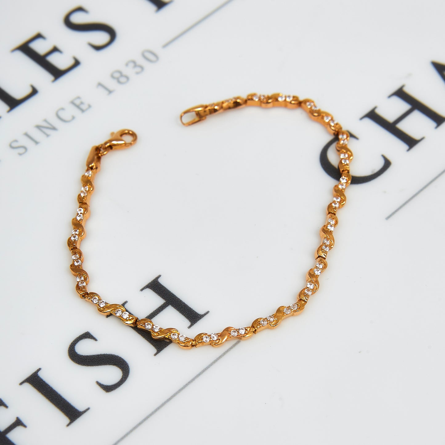 Pre-Owned 22ct Yellow Gold Cubic Zirconia Bracelet