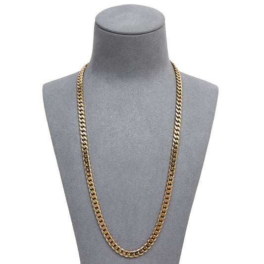 Pre-Owned 9ct Gold 6mm Curb Chain Necklace 22 Inch