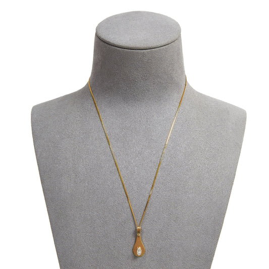 Pre-Owned 9ct Gold Marquise-Cut Diamond Pendant Necklace