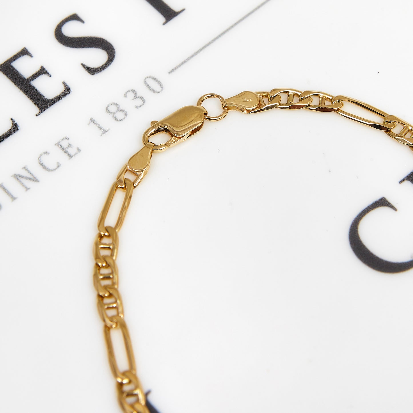 Pre-Owned 9ct Gold Figaro & Anchor Link Chain Necklace