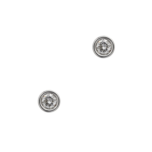 Pre-Owned 18ct White Gold Diamond Stud Earrings