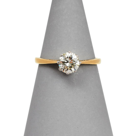 Pre-Owned 14ct Gold 0.74ct Diamond Solitaire Ring Size N