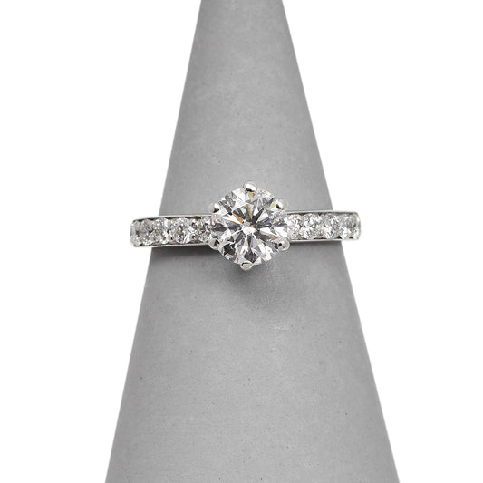 Pre-Owned 9ct Gold Diamond Solitaire Ring Shoulders Set