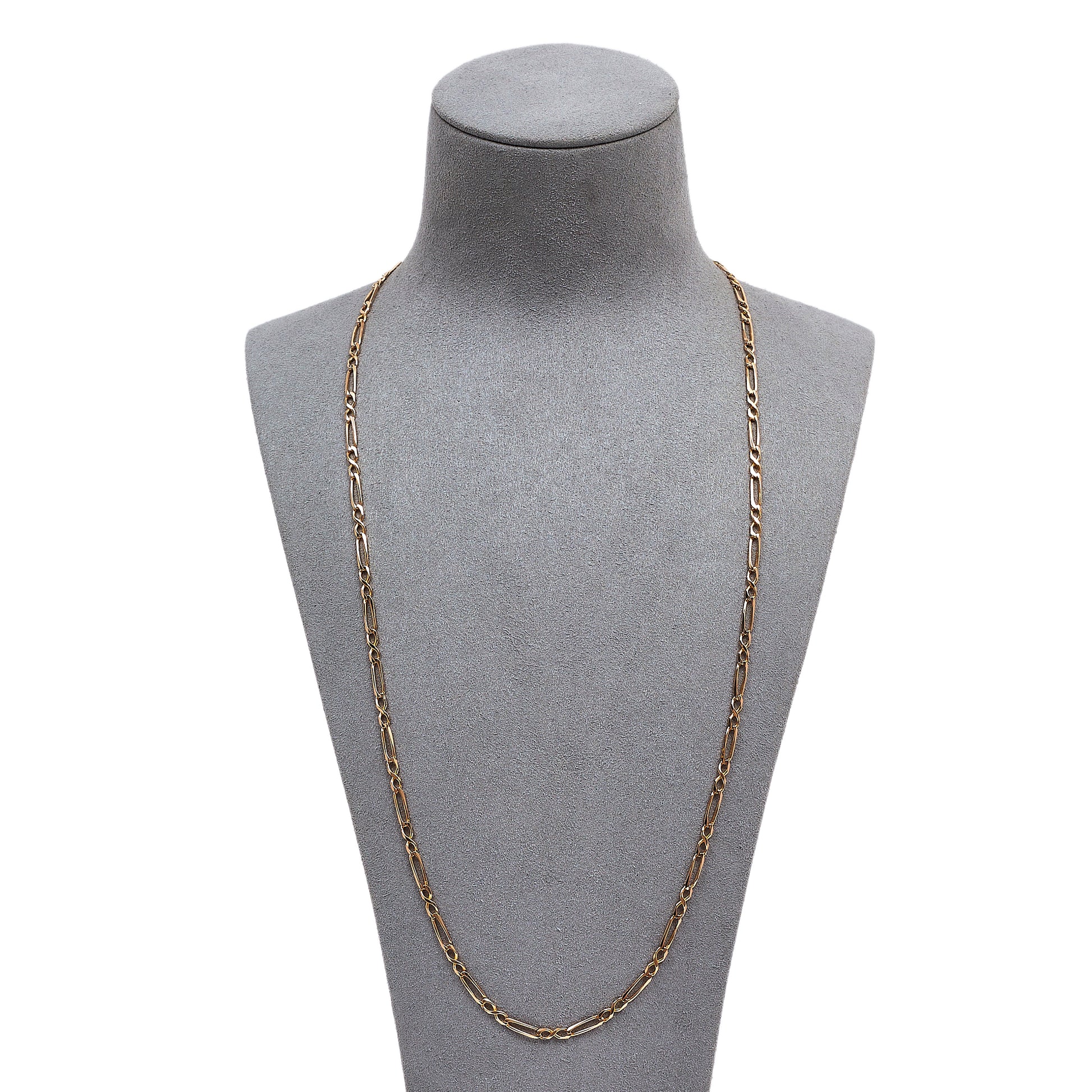 Pre-Owned 9ct Gold Oval & Figure Of 8 Link Necklace