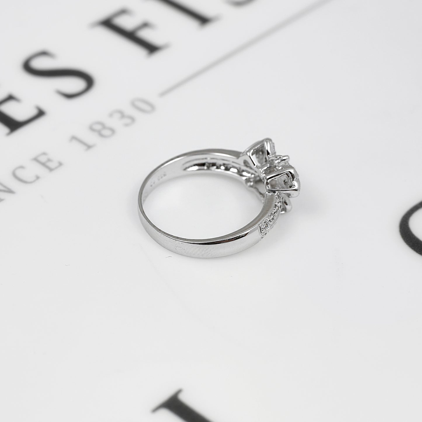 Pre-Owned 14ct White Gold & Diamond Butterfly Ring