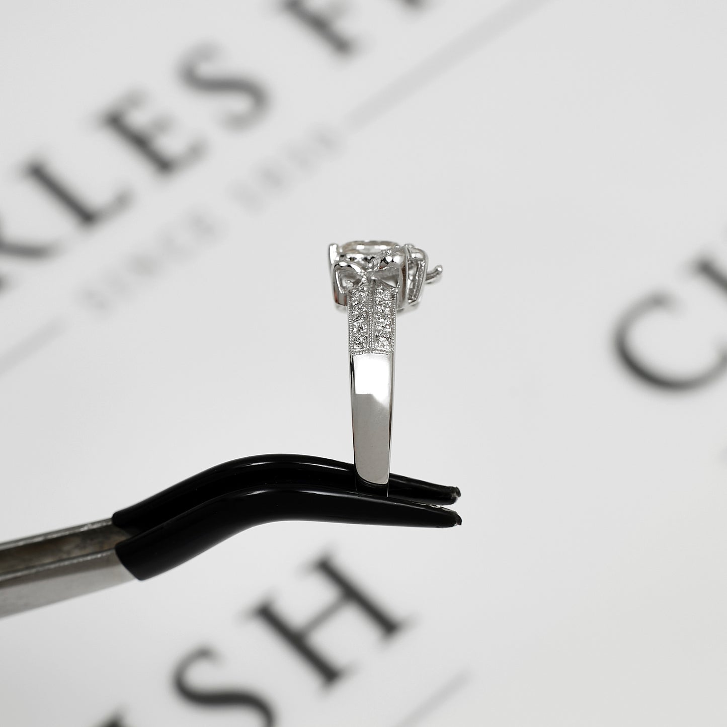 Pre-Owned 14ct White Gold & Diamond Butterfly Ring